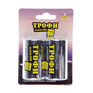 Элемент питания Трофи LR20-2BL ENERGY POWER Alkaline (12/96/3456)