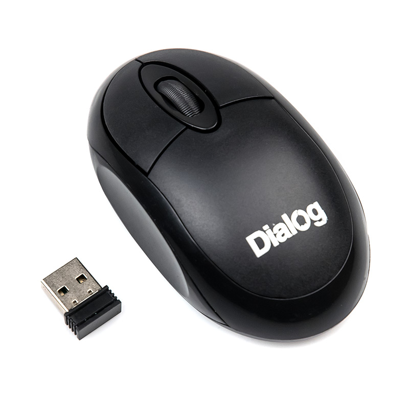 Беспроводная мышь DIALOG MROC-10U Comfort RF 2.4G Optical - 3 кнопки + ролик прокрутки, USB, черный