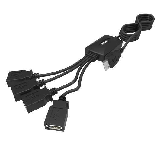 USB-HUB RITMIX CR-2405, черный, USB 2.0, 4 порта (1/80)