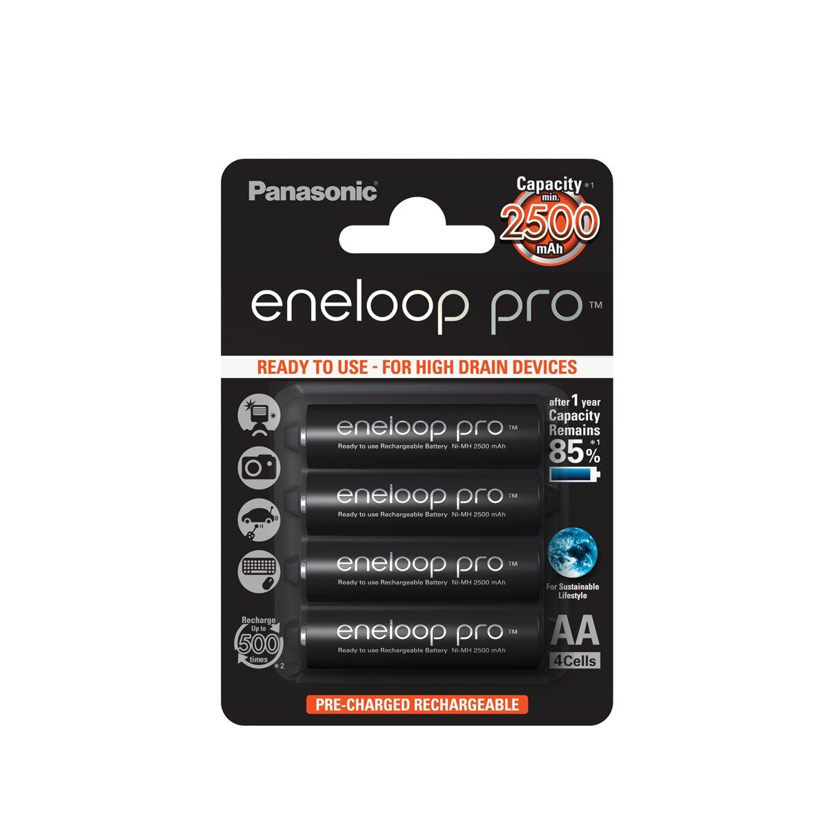 Аккумулятор PANASONIC  R6 eneloop pro BK-3HCDE/4BE (2500mAh) (4 бл) (4/80)