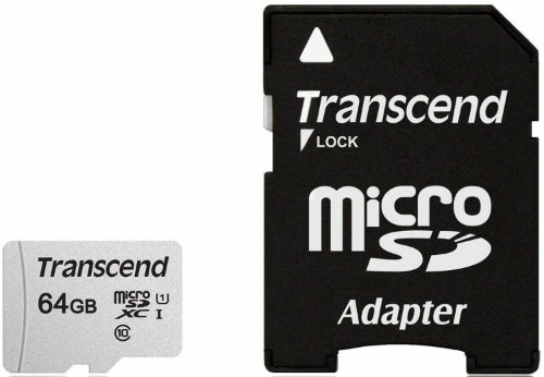 MicroSD  64GB  Transcend 300S UHS-I U1 + SD адаптер