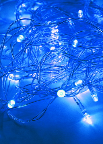 Светодиодная гирлянда КОСМОС, 100 светодиодов, синяя, 8 режимов мигания, 11.4 м.