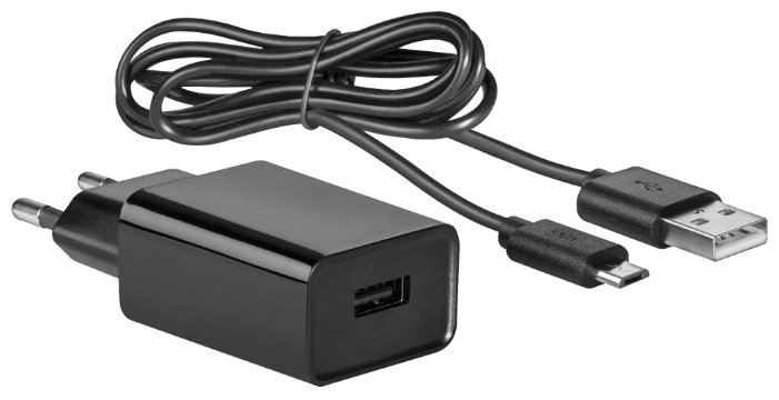 Адаптер сетевой DEFENDER UPC-11, черный, 1xUSB, 5V/2.1А, кабель micro-USB (1/50)