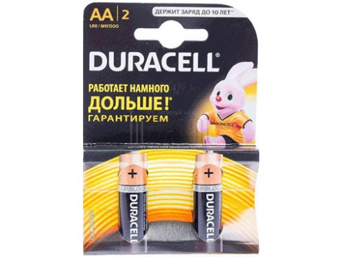 Элемент питания DURACELL  LR6  BL2 BASIC   (2/24/96/10752)