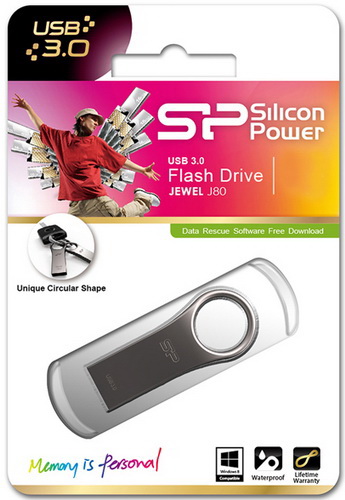 USB 3.0  64GB  Silicon Power  Jewel J80 титан