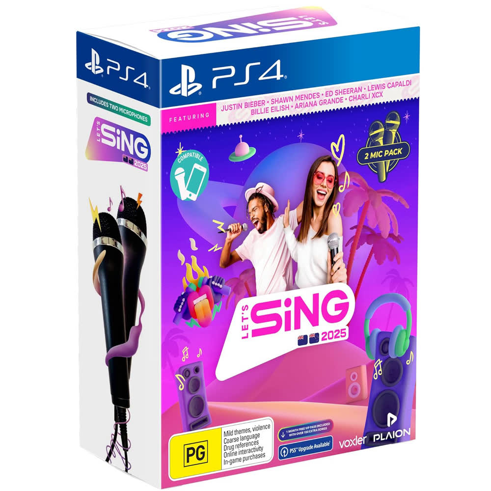 Let's Sing 2025 - Double Mic Bundle [PS4, английская версия]