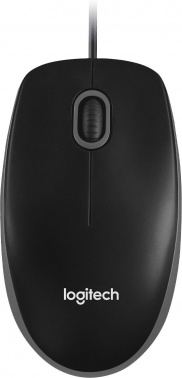 Мышь проводная LOGITECH B100 (800dpi) USB (2but) черный [910-006605] (1/80)