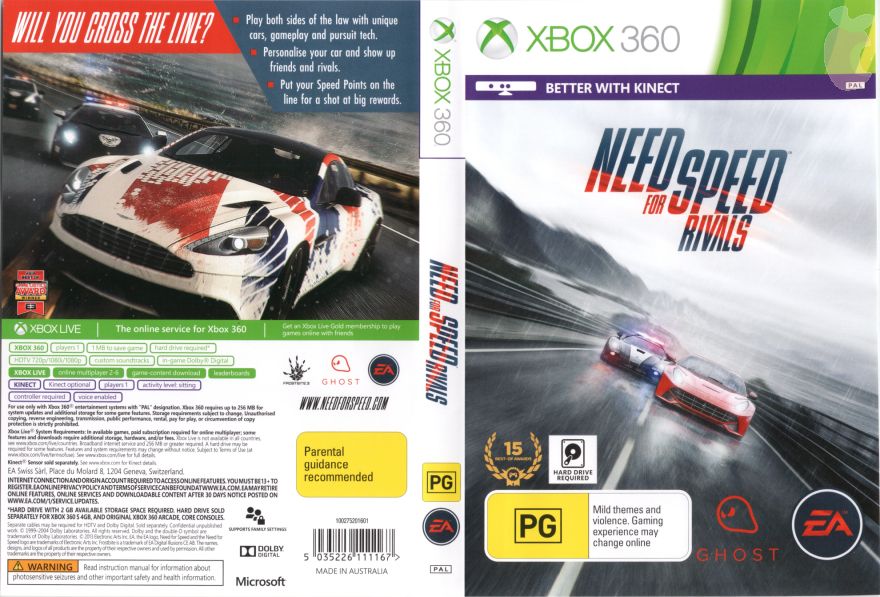Need for Speed Rivals (с поддержкой MS Kinect) [Xbox 360, русская версия]