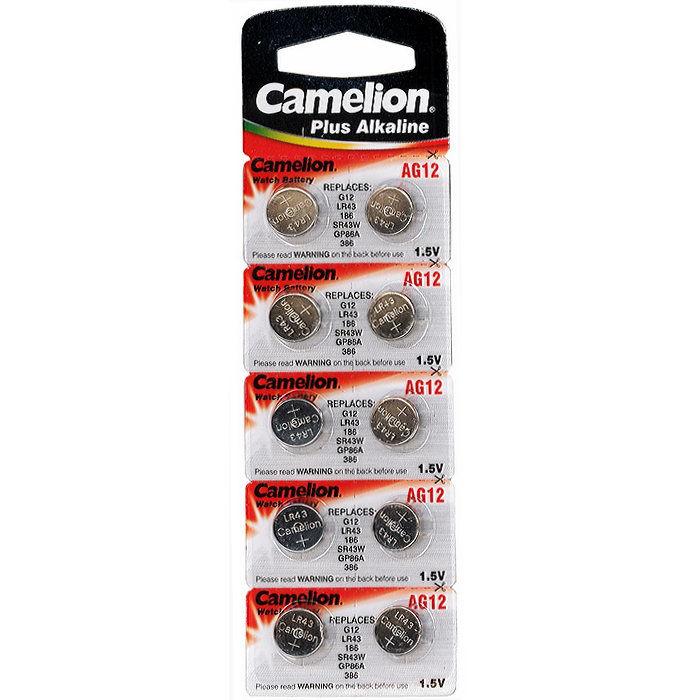Элемент питания CAMELION  AG12 (386A) LR43   (10/100/3600)
