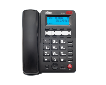 Телефон проводной c дисплеем RITMIX RT-550 black, АОН, FSK/DTMF, спикерфон, вход 3,5мм AUX, особый р