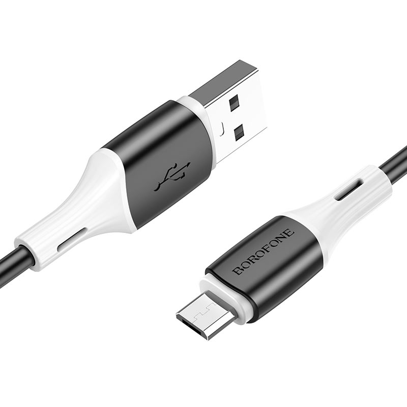 Кабель USB - микро USB Borofone BX79, 1.0м, круглый, 2.4A, силикон, цвет: чёрный (1/360)