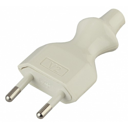 Вилка ЭРА б/з 6A с кольцом непрямой ввод белая (1/10/200/8400) V2