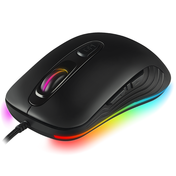 Мышь проводная игровая SVEN RX-G820 6+1кл. 200-4800 DPI, ПО, SoftTouch, RGB-подсветка, черный (1/20)